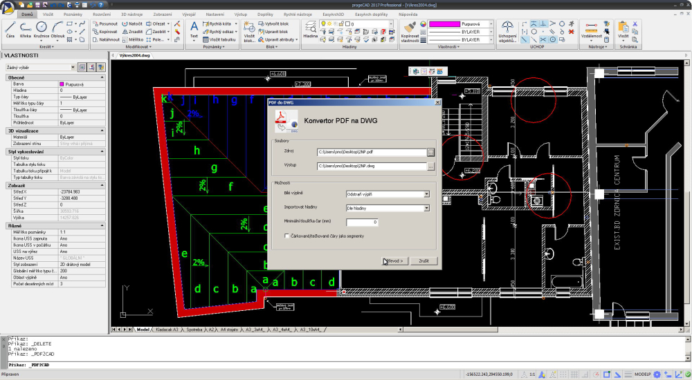 import PDF dwg